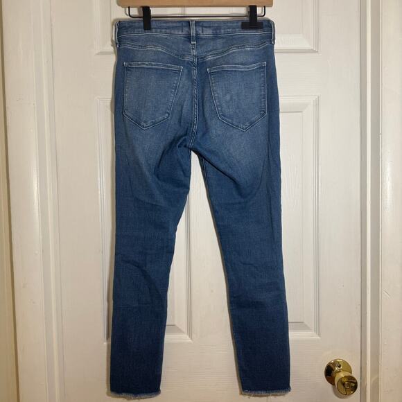 Abercrombie & Fitch Harper Low Rise Ankle Distressed Jeans Frayed Hem Size 27 - Picture 5 of 14
